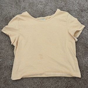 American Eagle Yellow Gingham Crop Top
